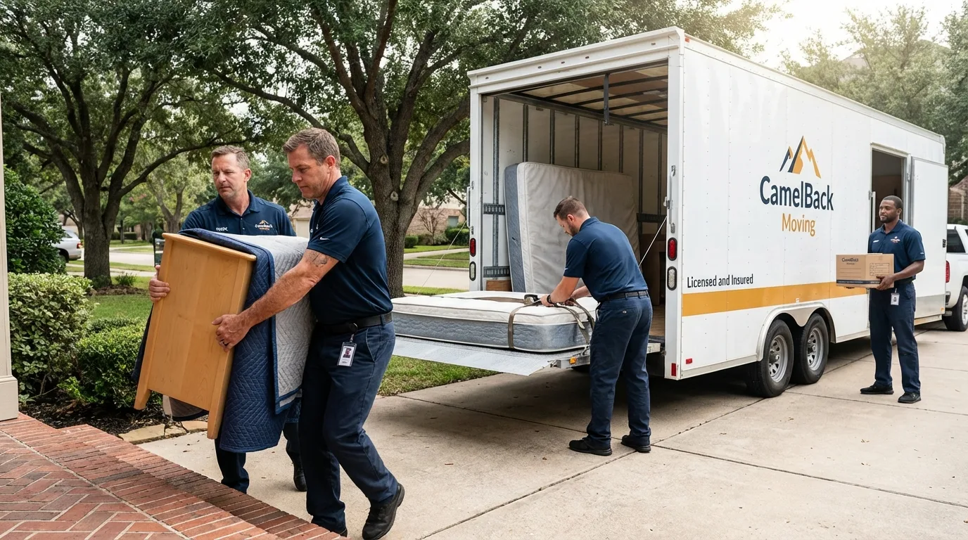 Crew loading residential truck for cross-state move from Greensburg, PA